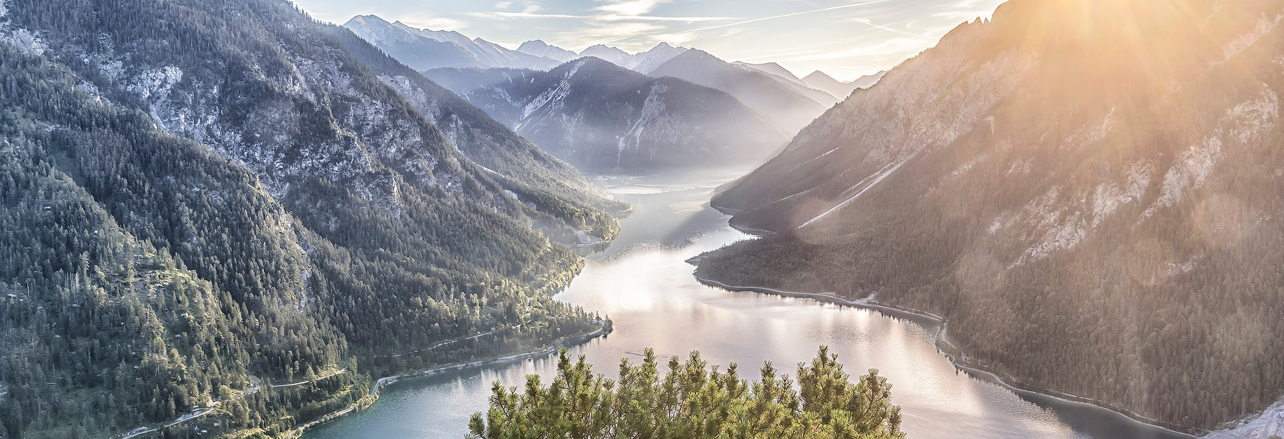 Blick auf den Plansee vom Berg