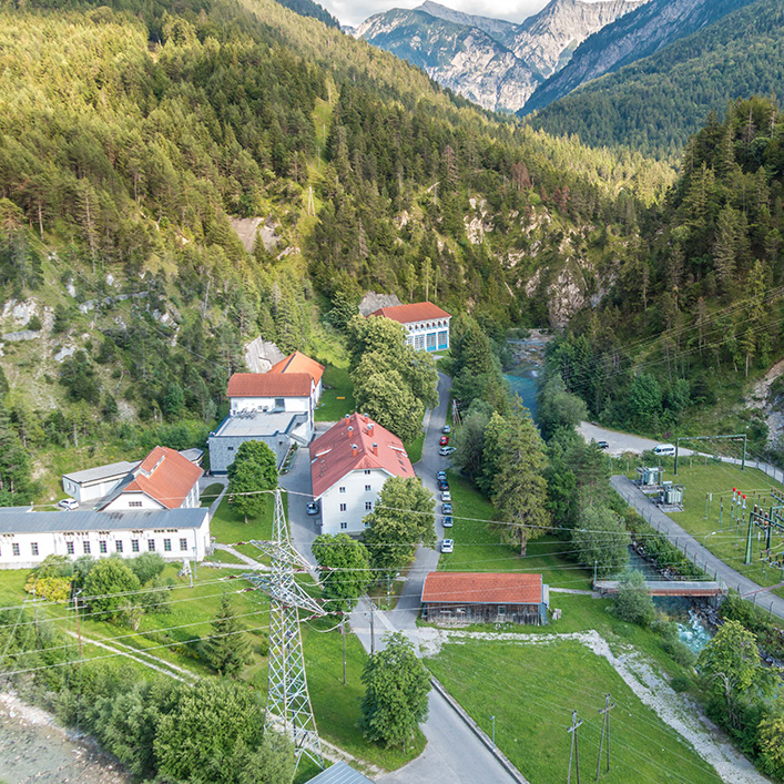 Kraftwerk Plansee von oben